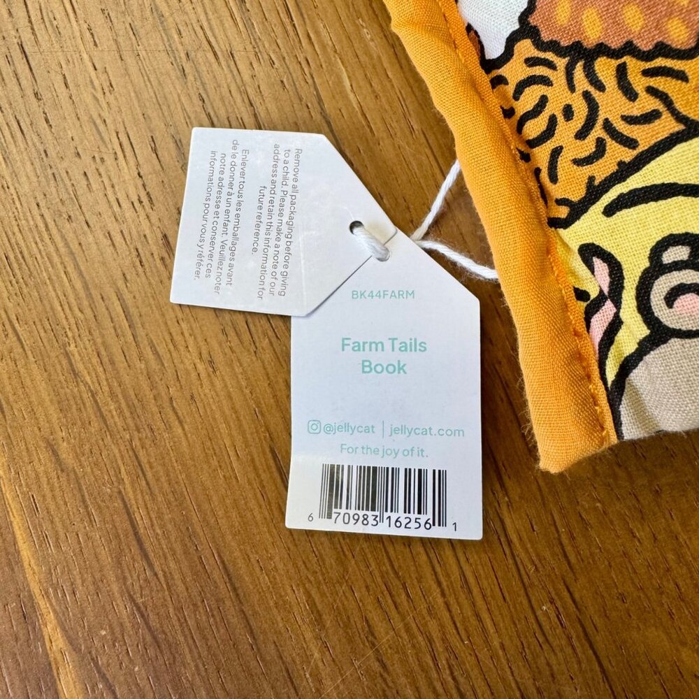 BABY JELLYCAT FARM TAILS Fabric Book Retired NWT Crinkly Interactive Touch NEW - Picture 10 of 11